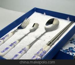 陶瓷不锈钢餐具四件套 青花瓷系列 手工盒 叉勺筷套装 - 陶瓷不锈钢餐具四件套 青花瓷系列 手工盒 叉勺筷套装厂家 - 陶瓷不锈钢餐具四件套 青花瓷系列 手工盒 叉勺筷套装价格 - 揭东县华典世通不锈钢制品 - 马可波罗网