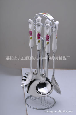 【厂家生产婚庆陶瓷手柄不锈钢餐具 家用陶瓷餐具】价格,厂家,图片,餐具套装,揭阳市东山区磐东兴宇不锈钢制品厂-
