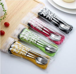 创意奶牛陶瓷柄不锈钢餐具套装礼品