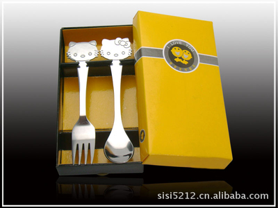 【餐具专业生产商 开心笑脸便携式不锈钢餐具两件套(筷+勺)】价格,厂家,图片,刀叉,揭东县曲溪金旺来不锈钢制品厂-